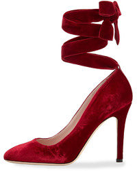 Sarah Jessica Parker Sjp By Ania Velvet Pump With Removable Self Tie Ribbon