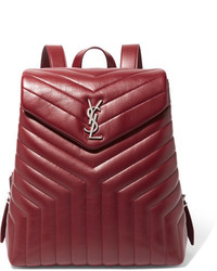 Burgundy Quilted Backpack