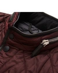 Prorsum Leather Trimmed Quilted Shell Bomber Jacket