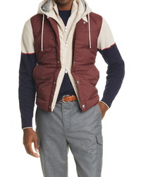 Brunello Cucinelli Quilted Down Vest With Cashmere Hood
