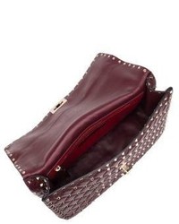 Valentino Rockstud Large Quilted Leather Chain Top Handle Bag