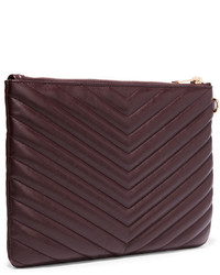 Saint Laurent Monogramme Quilted Leather Pouch Burgundy