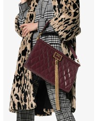 Givenchy Burgundy Gem Large Quilted Goat Skin Shoulder Bag