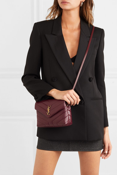 YSL SAINT LAURENT Lou Quilted Leather Shoulder Bag in Burgundy - Bags from  David Mellor Family Jewellers UK
