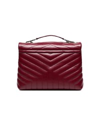 Saint Laurent Red Lou Lou Medium Leather Shoulder Bag