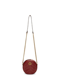 Gucci Red Mini Gg Marmont Round Bag