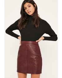 Missguided Burgundy Faux Leather 
