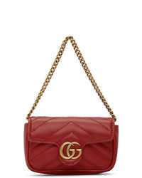Gucci Red Marmont 20 Coin Case Bag