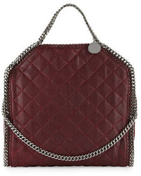 Burgundy Quilted Leather Tote Bag