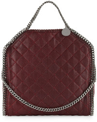 Stella McCartney Falabella Fold Over Quilted Tote Bag Plum