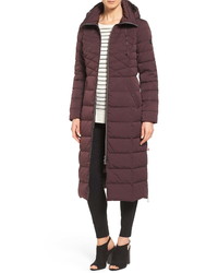 Burgundy Quilted Puffer Coat