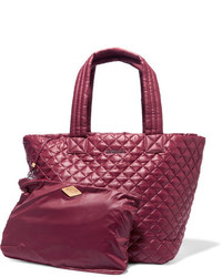 MZ Wallace Metro Quilted Shell Tote Burgundy