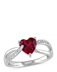 Ice 1 58 Ct Created Ruby And Diamond Sterling Silver Ring