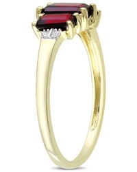 Ice 1 58 Ct Tgw Garnet And Diamond 10k Yellow Gold Fashion Ring