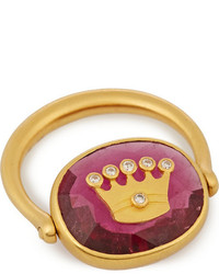 Marie Helene De Taillac Marie Hlne De Taillac 22 Karat Gold Rubellite And Diamond Swivel Ring