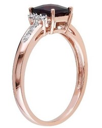 Pink 1 13 Ct Tw Garnet And 005 Ct Tw Diamond Shared Prong Ring In 10k Pink Gold