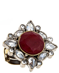 Taara Red Garnet Glass Star Ring