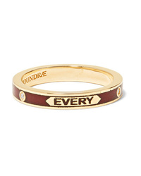 Foundrae With Every Breath 18 Karat Gold Enamel And Diamond Ring