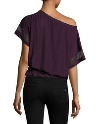 Ramy Brook Karlye Mesh Sleeve Banded Top