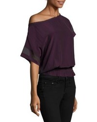 Ramy Brook Karlye Mesh Sleeve Banded Top