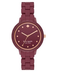 kate spade new york Morningside Pinot Noir Silicone Watch