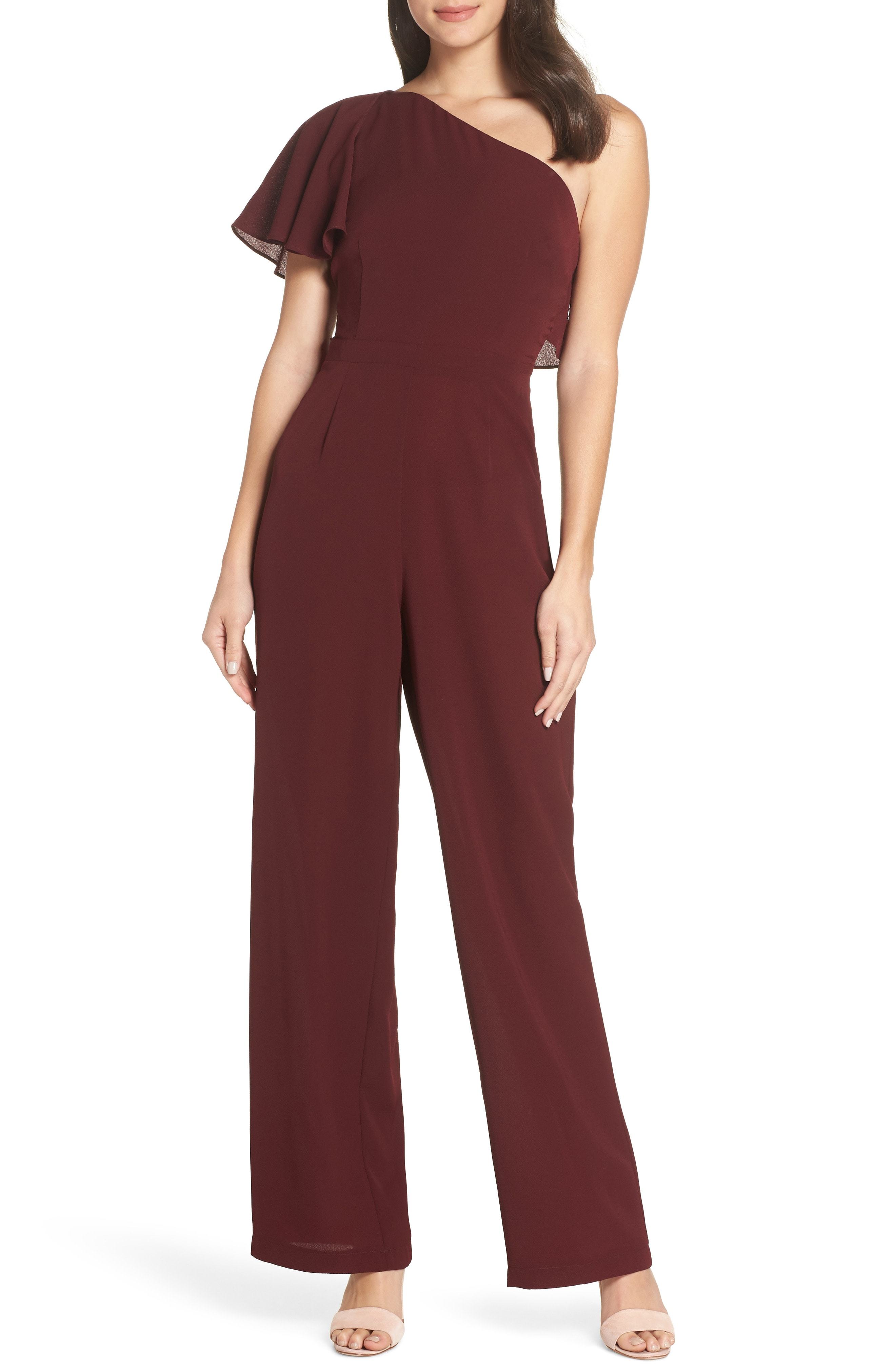 BB Dakota One Shoulder Crepe Jumpsuit, $70 | Nordstrom | Lookastic