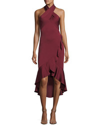 Shoshanna Boswell Crossover Asymmetric Ruffled High Low Cocktail Dress