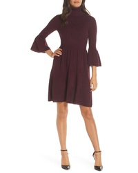 Burgundy Ruffle Sweater Dress