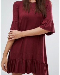Missguided Frill Hem And Sleeve Swing Dress