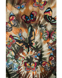 Valentino Satin Bomber Jacket With Butterfly Patches