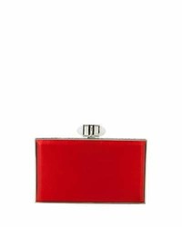 Judith Leiber Couture Satin Coffered Rectangle Clutch Bag Red