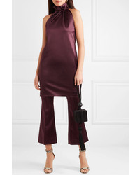 Rosetta Getty Cropped Satin Flared Pants