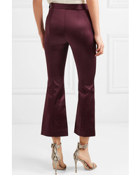 Rosetta Getty Cropped Satin Flared Pants