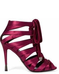 Tom Ford Lace Up Satin And Velvet Sandals