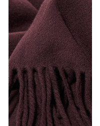 Acne Studios Canada Narrow Fringed Wool Scarf Merlot