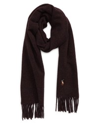 Polo Ralph Lauren Signature Solid Wool Scarf In Aged Wine Heather At Nordstrom