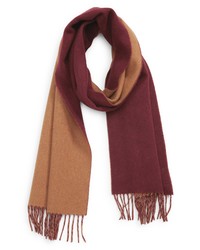 Nordstrom Two Tone Cashmere Wool Fringe Scarf In Burgundy Combo At