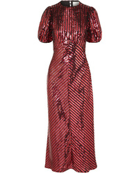 RIXO Laura Jackson Daisy Med Sequined Crepe Midi Dress