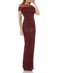 JS Collections Sequin Lace Gown