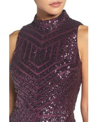 Vince Camuto Sequin Mock Neck Gown