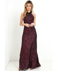 Dress the Population Veronica Black And Red Sequin Maxi Dress