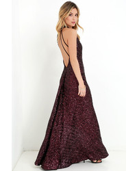 Dress the Population Veronica Black And Red Sequin Maxi Dress