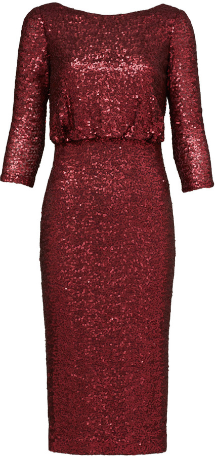 Badgley mischka discount merlot sequin sheath