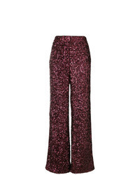 Burgundy Sequin Wide Leg Pants