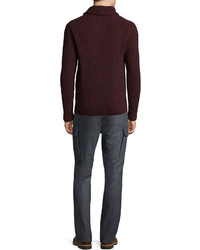 Michl Kors Shawl Collar Cashmere Blend Sweater Burgundy by Michael Kors