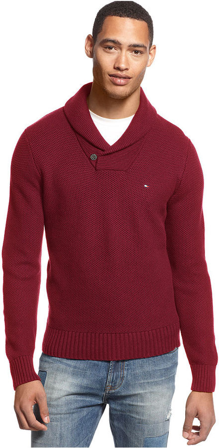burgundy tommy hilfiger sweater