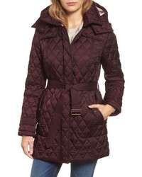 London Fog Quilted Coat With Faux Shearling Lining