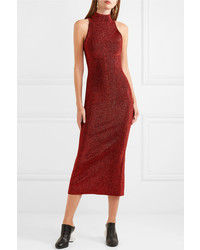 SOLACE London Stretch Lurex Midi Dress