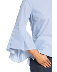 Pleione Petite Ruffle Sleeve Poplin Shirt