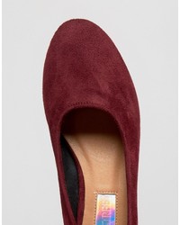 Daisy Street Burgundy Mid Heeled Shoes